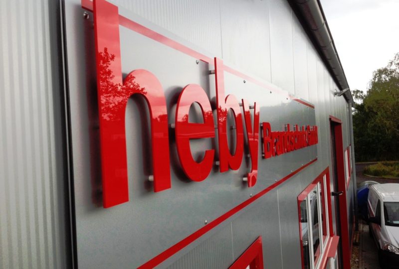 Firmenschild Leuchtreklame HEBY Firmenschild Leuchtreklame HEBY